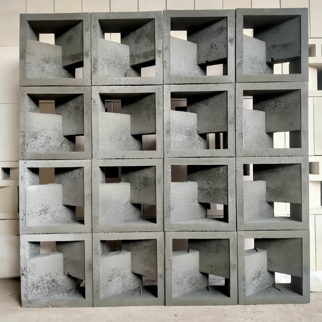 Roster Beton Minimalis Motif VC (Congklak) (Dua Sisi) 20 x 20 x 10 cm — Foto 4