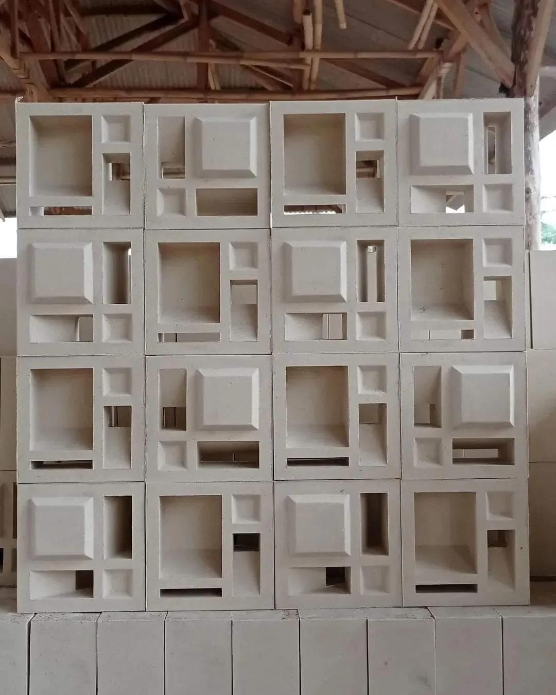 Roster Beton Minimalis Motif Dosol (LB4 2 Muka) (Dua Sisi) 20 x 20 x 10 cm — Foto 1