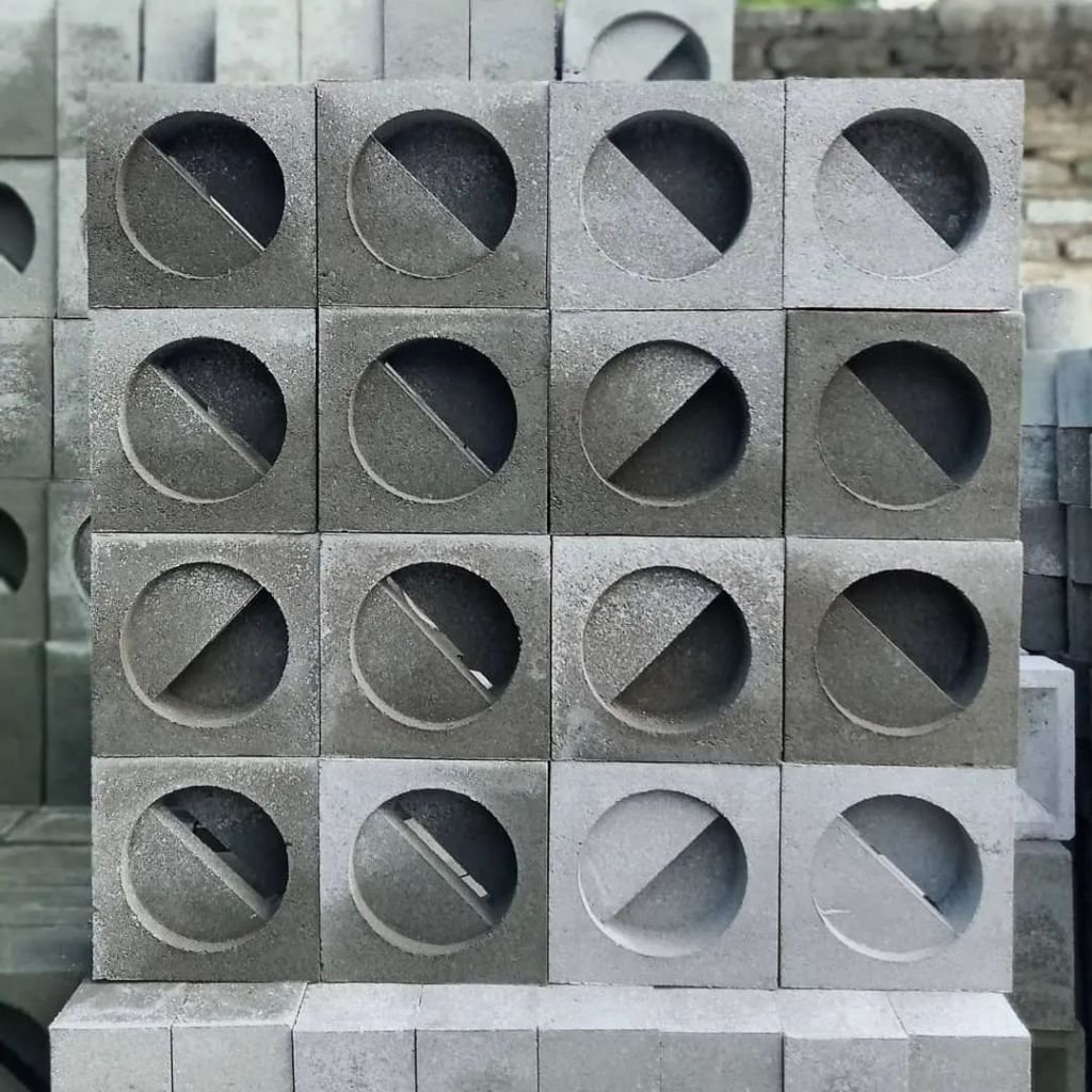 Roster Beton Minimalis Motif Bodrex (Dua Sisi) 20 x 20 x 8 cm — Foto 2