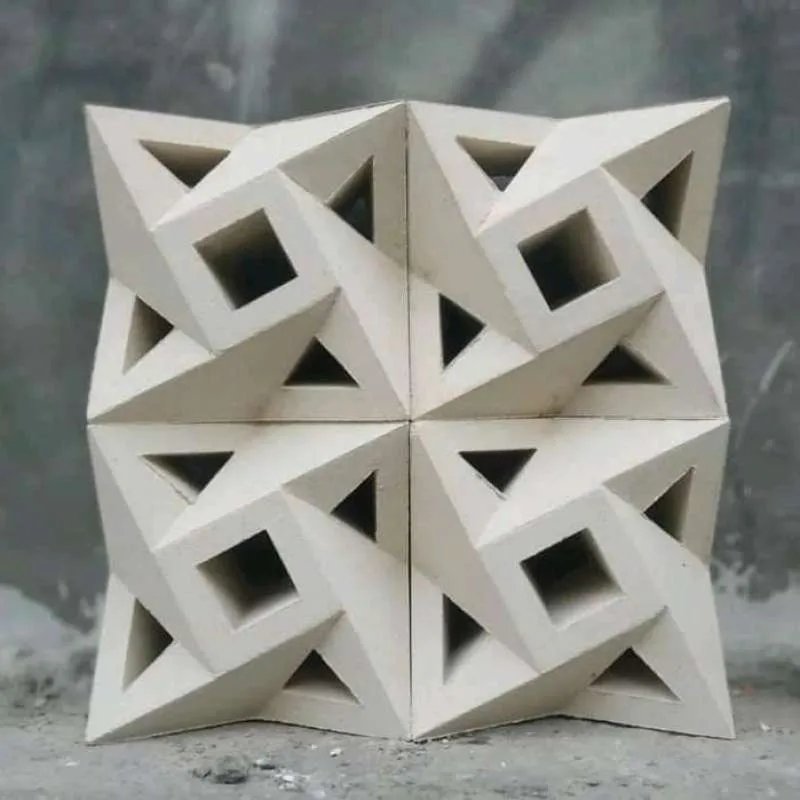 Roster Beton Minimalis Motif Kincir (Satu Sisi) 20 x 20 x 10 cm — Foto 3